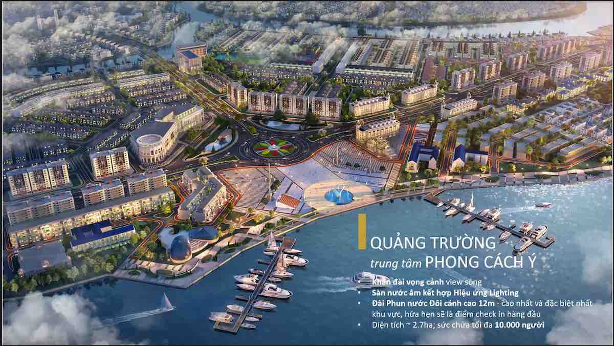 Quảng trường Aqua Marina bến du thuyền Aqua City
