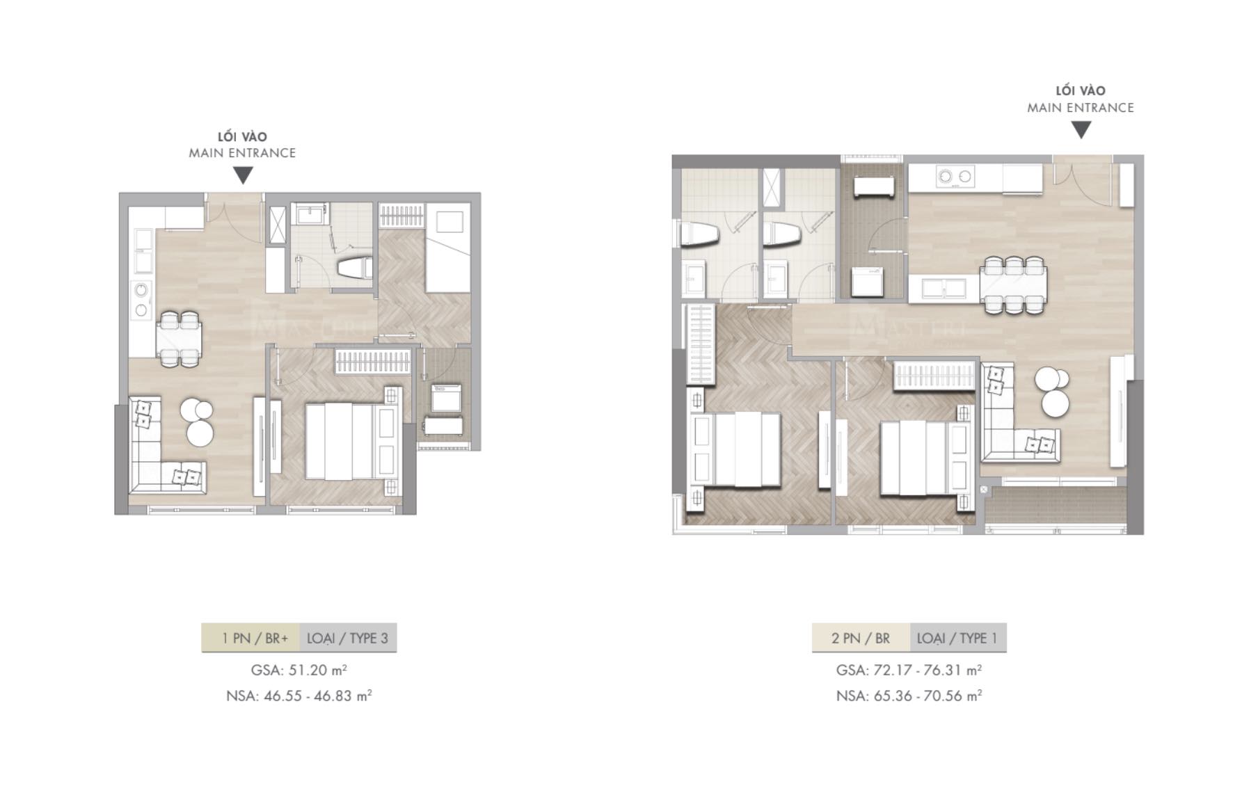 Mẫu layout căn hộ Masteri Centre Point