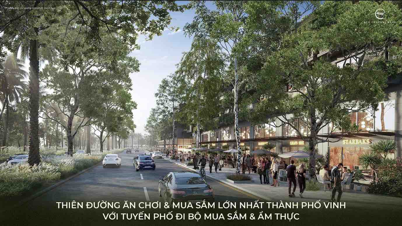 Phố đi bộ mua sắm Eco Central Park Vinh