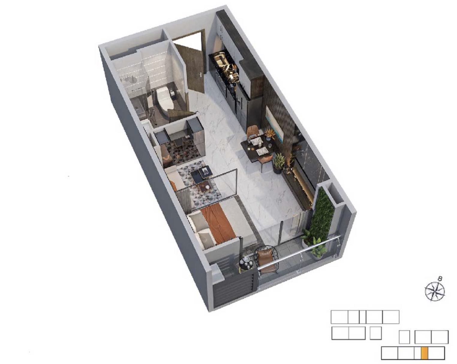 Thiết kế Căn Studio Glory Heights Vinhomes Grand Park