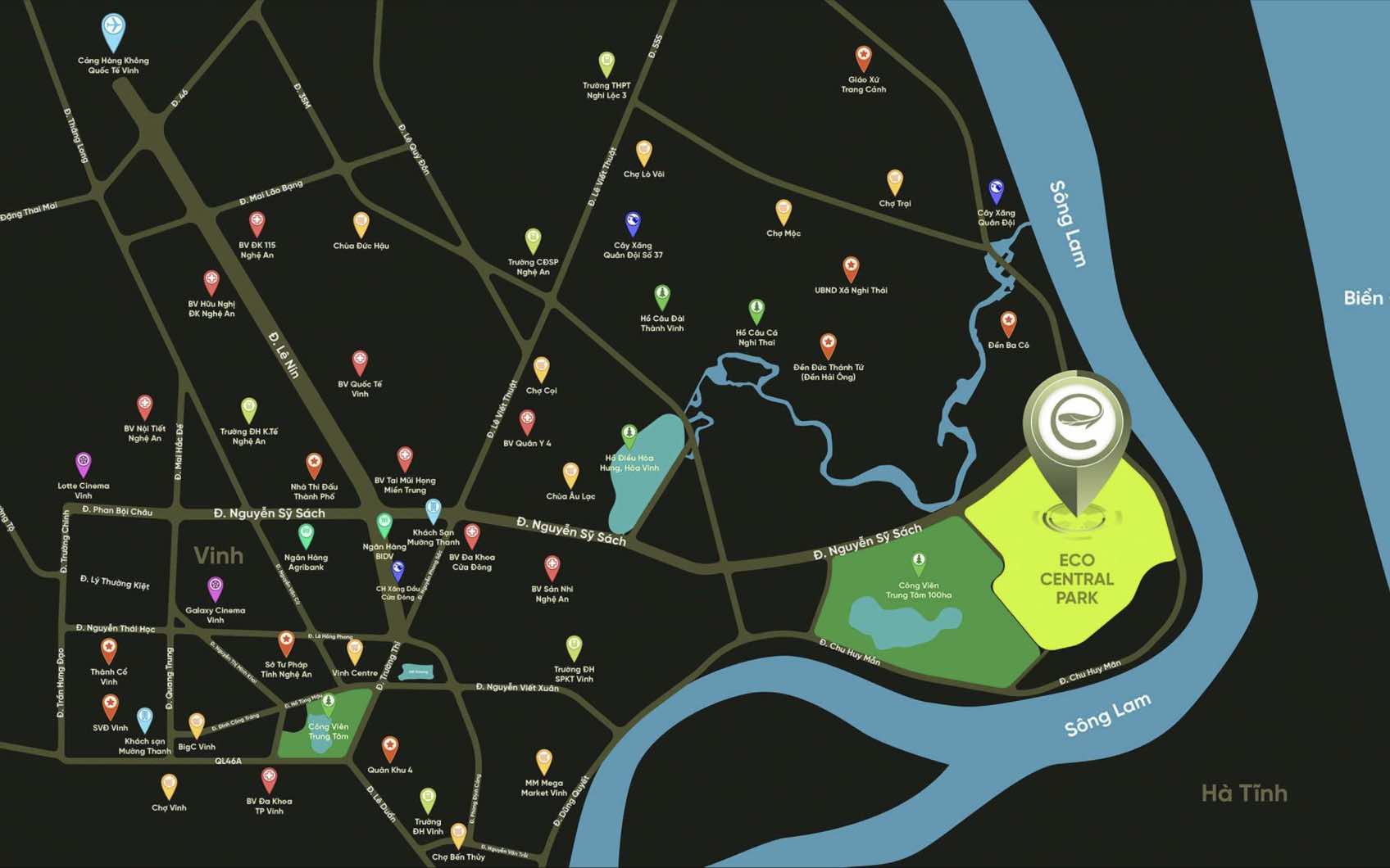 Vị trí Eco Central Park - Ecopark Vinh