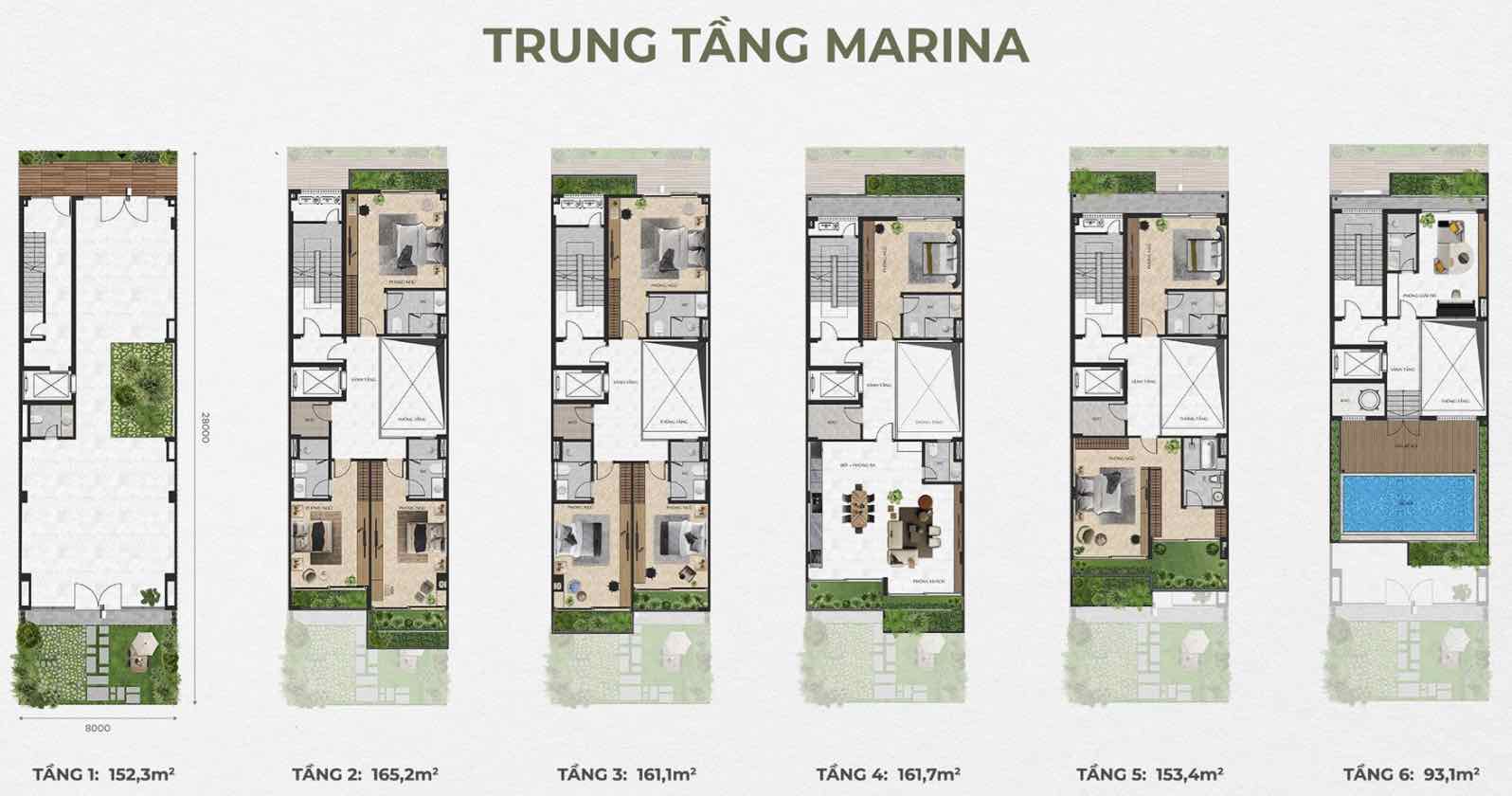 Layout trung tầng Marina Eco Central Park Vinh
