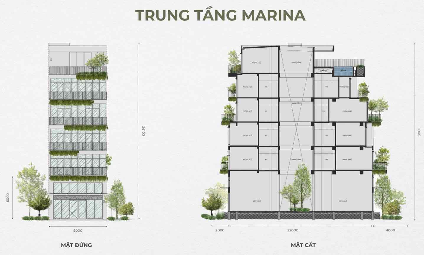 Thiết kế mặt ngoài trung tầng Eco Central Park Vinh