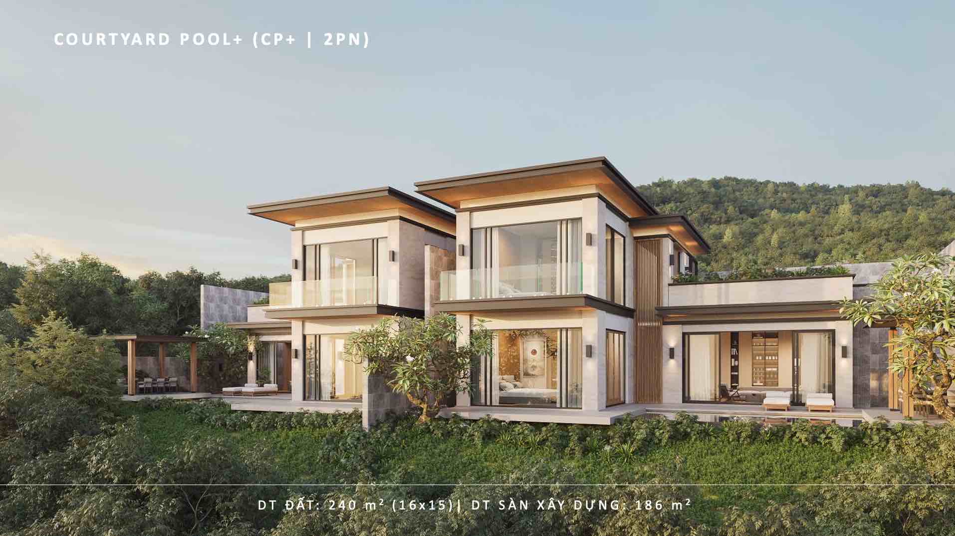 Biệt thự Courtyard Pool+ CP 2PN The Hill Vĩnh Hội