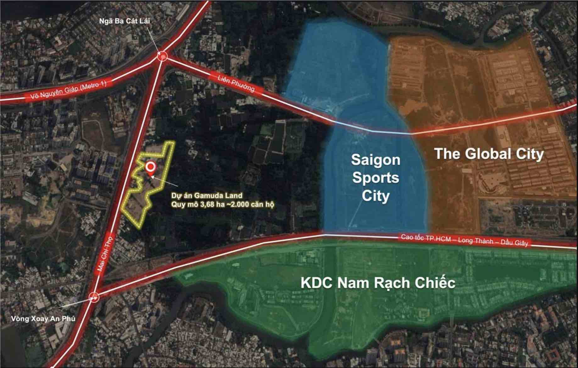 Vị trí Gamuda Land Mai Chí Thọ